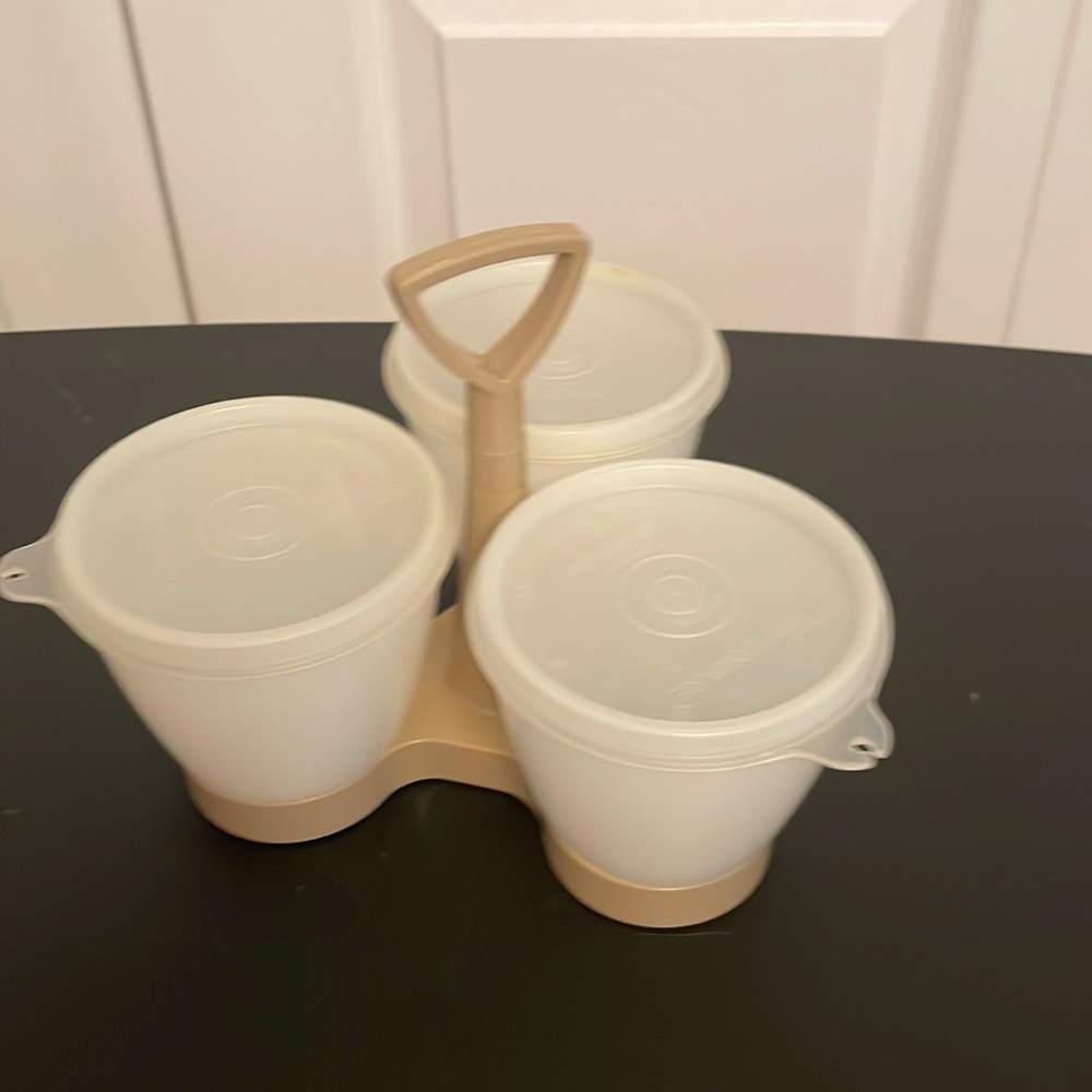🌷Vintage Tupperware Condiment Caddy in Great Condition with Original Lids